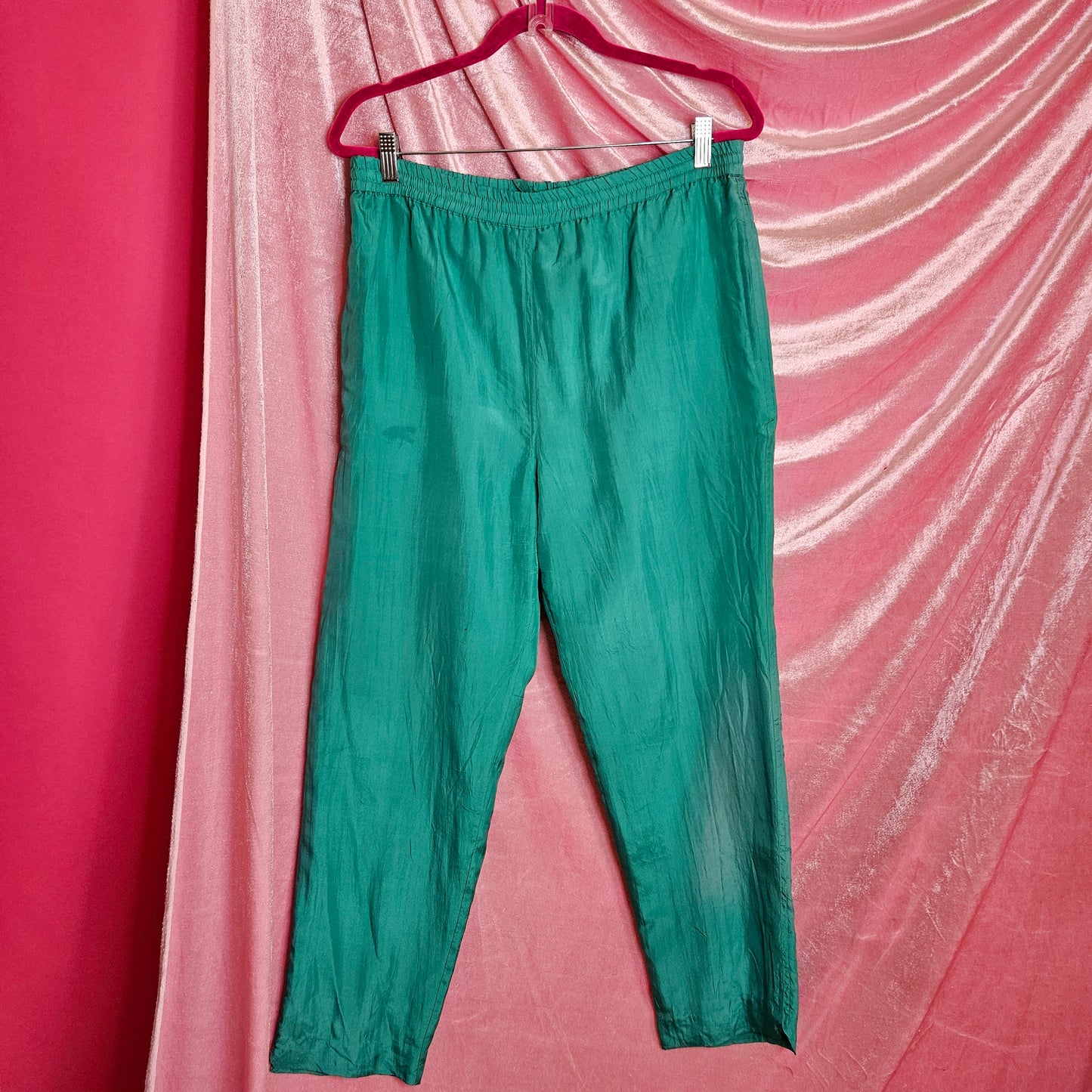 Teal Silk 2 piece vest windbreaker set