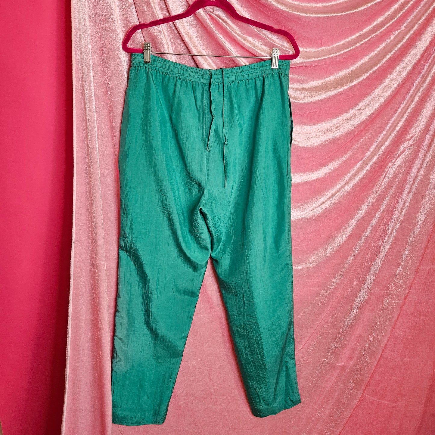 Teal Silk 2 piece vest windbreaker set
