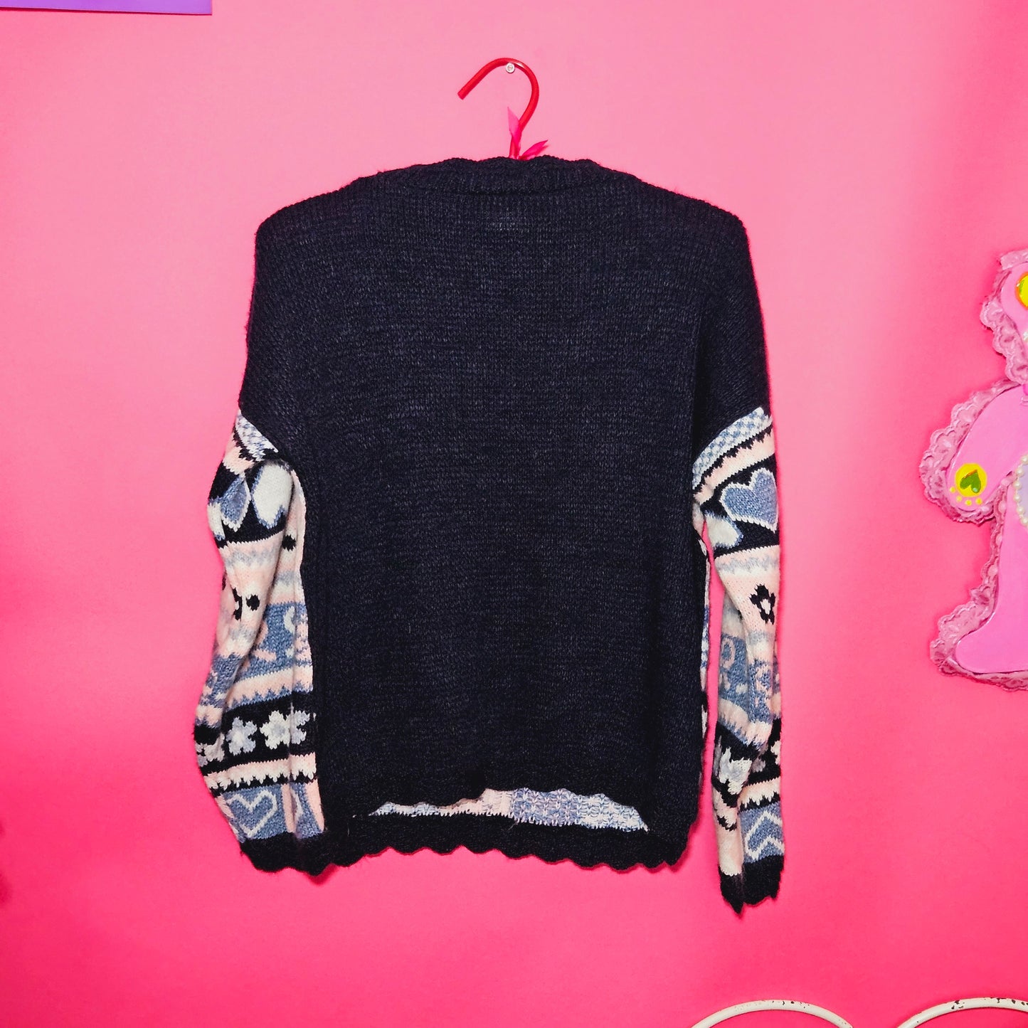 Bows hearts & flower print knit