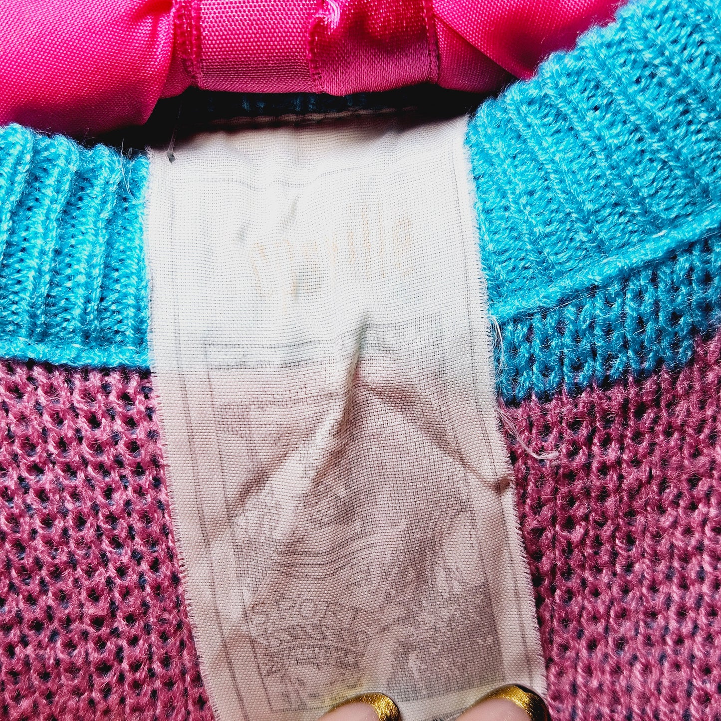 Polka dot & hearts pastel knit sweater