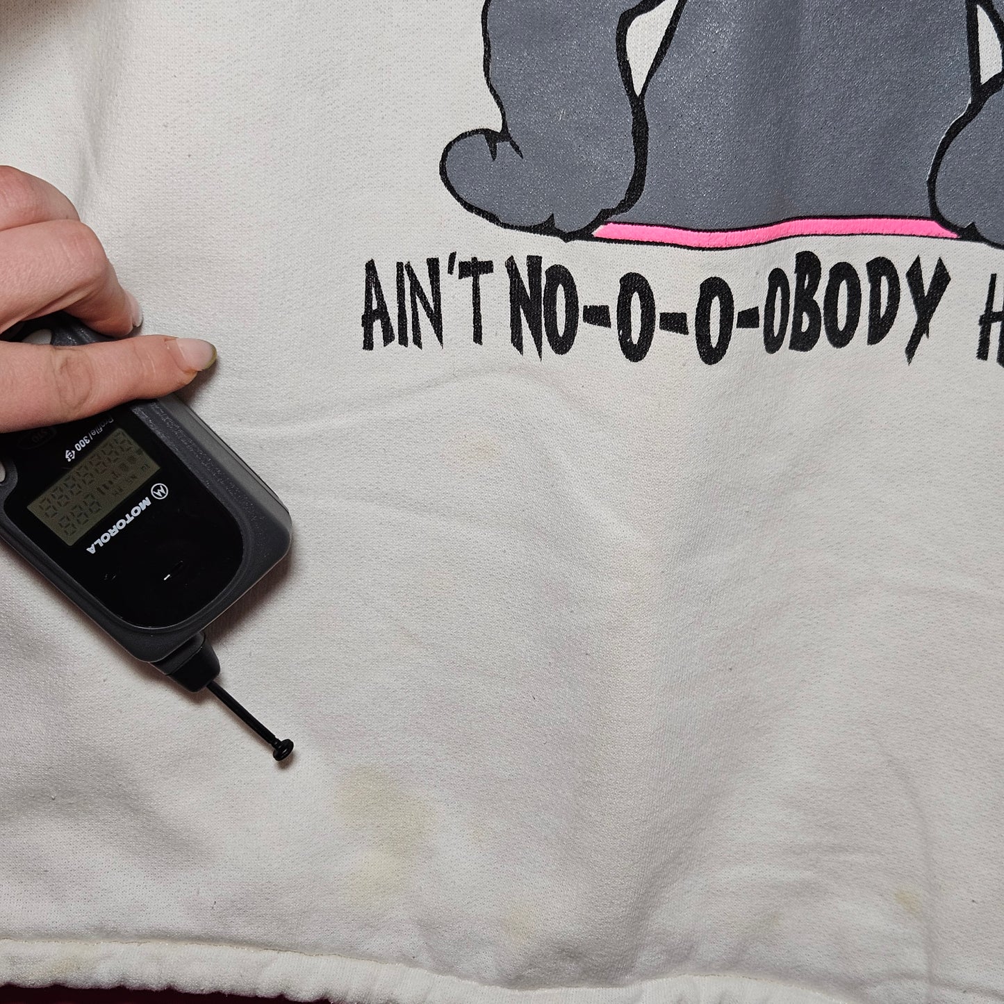"If Momma ain't Happy" neon bunny collared sweatshirt