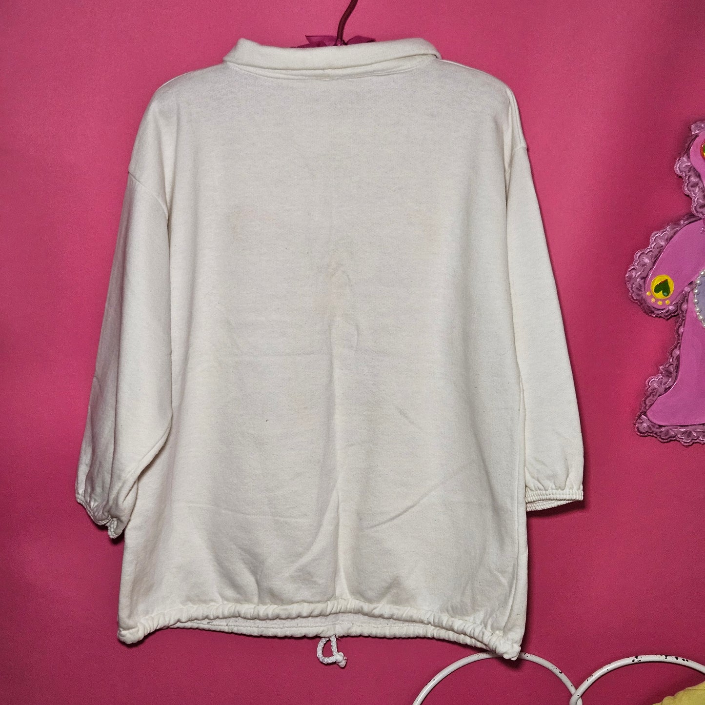 "If Momma ain't Happy" neon bunny collared sweatshirt