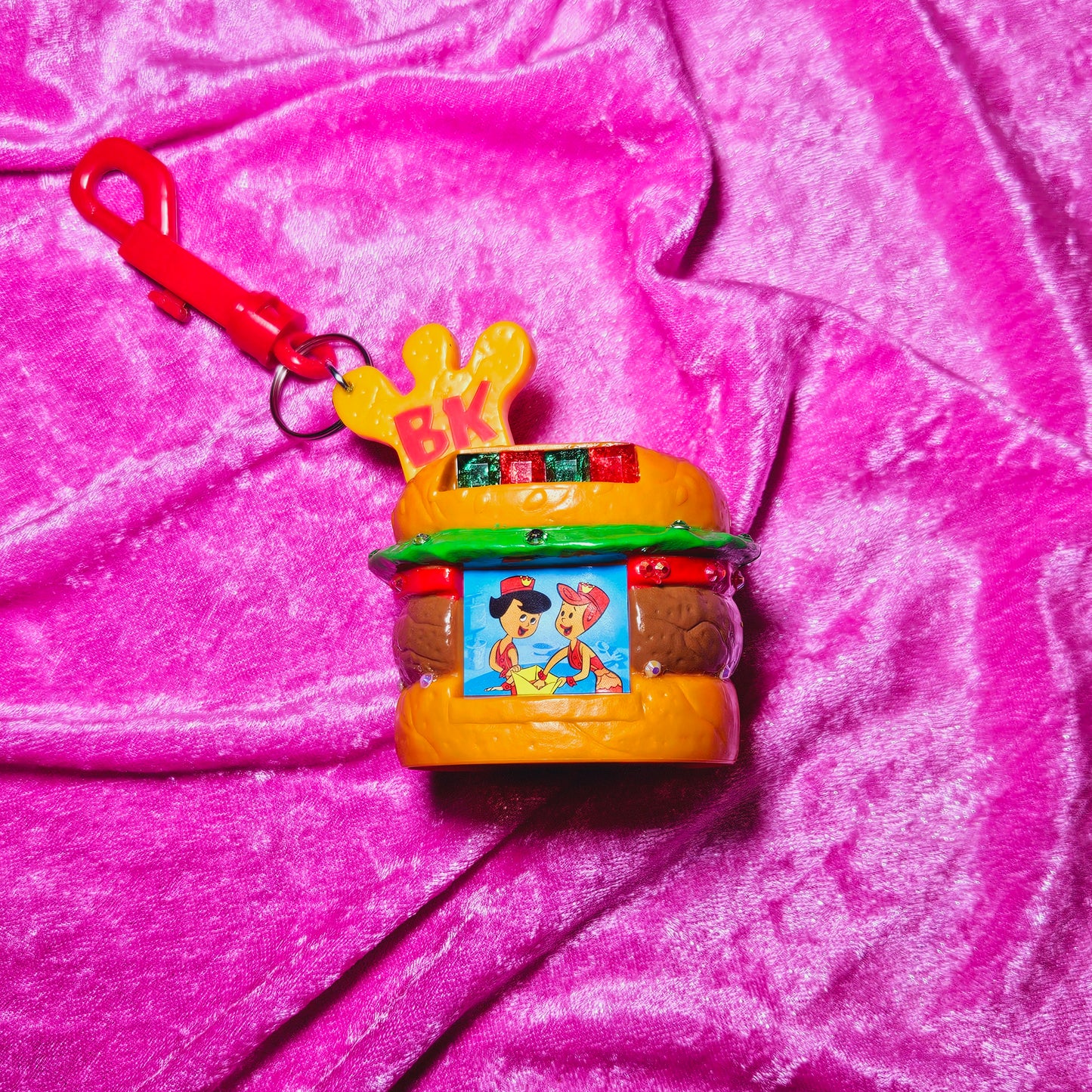 Vintage Burger King Flintstones bag charm