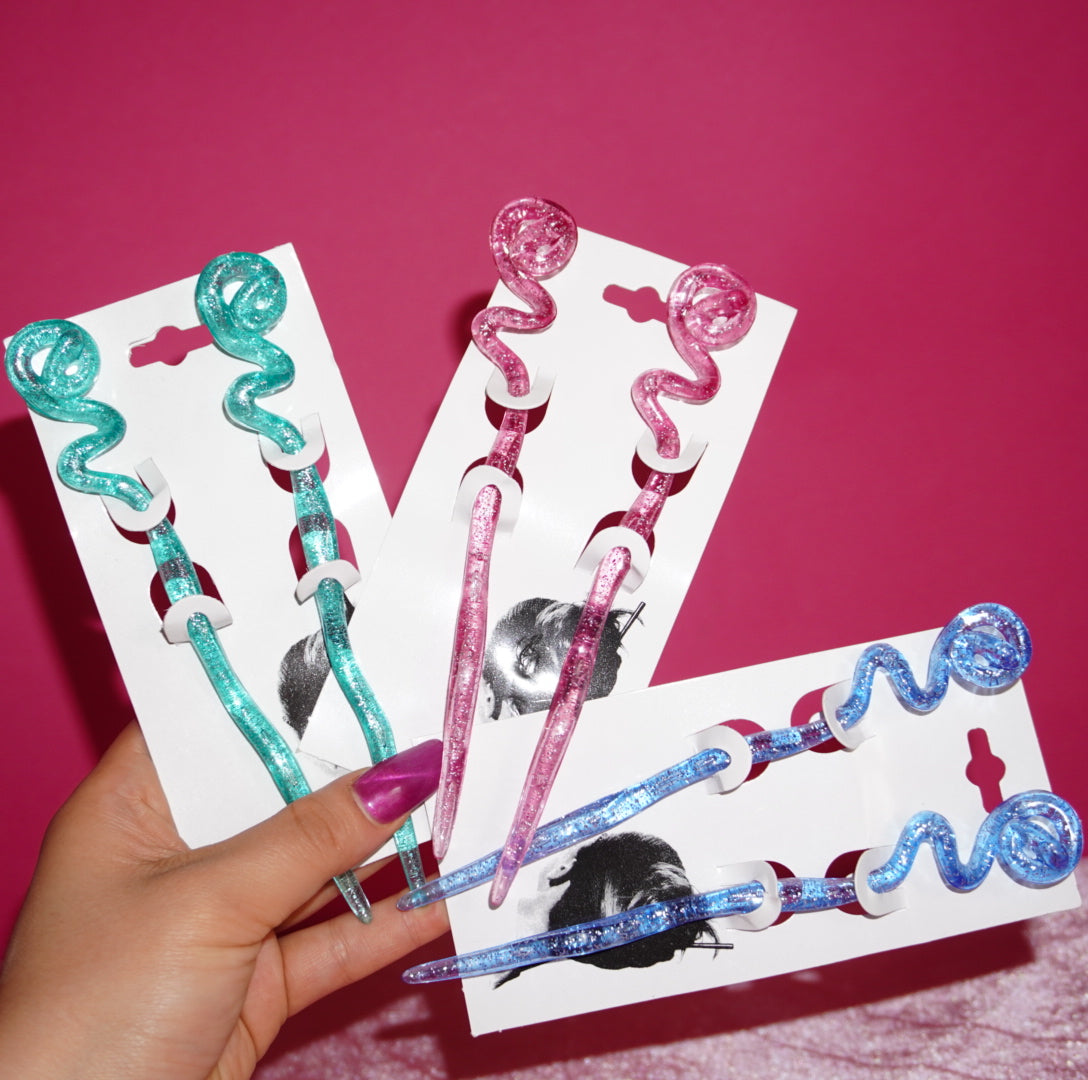 Glitter Jelly Hair Sticks