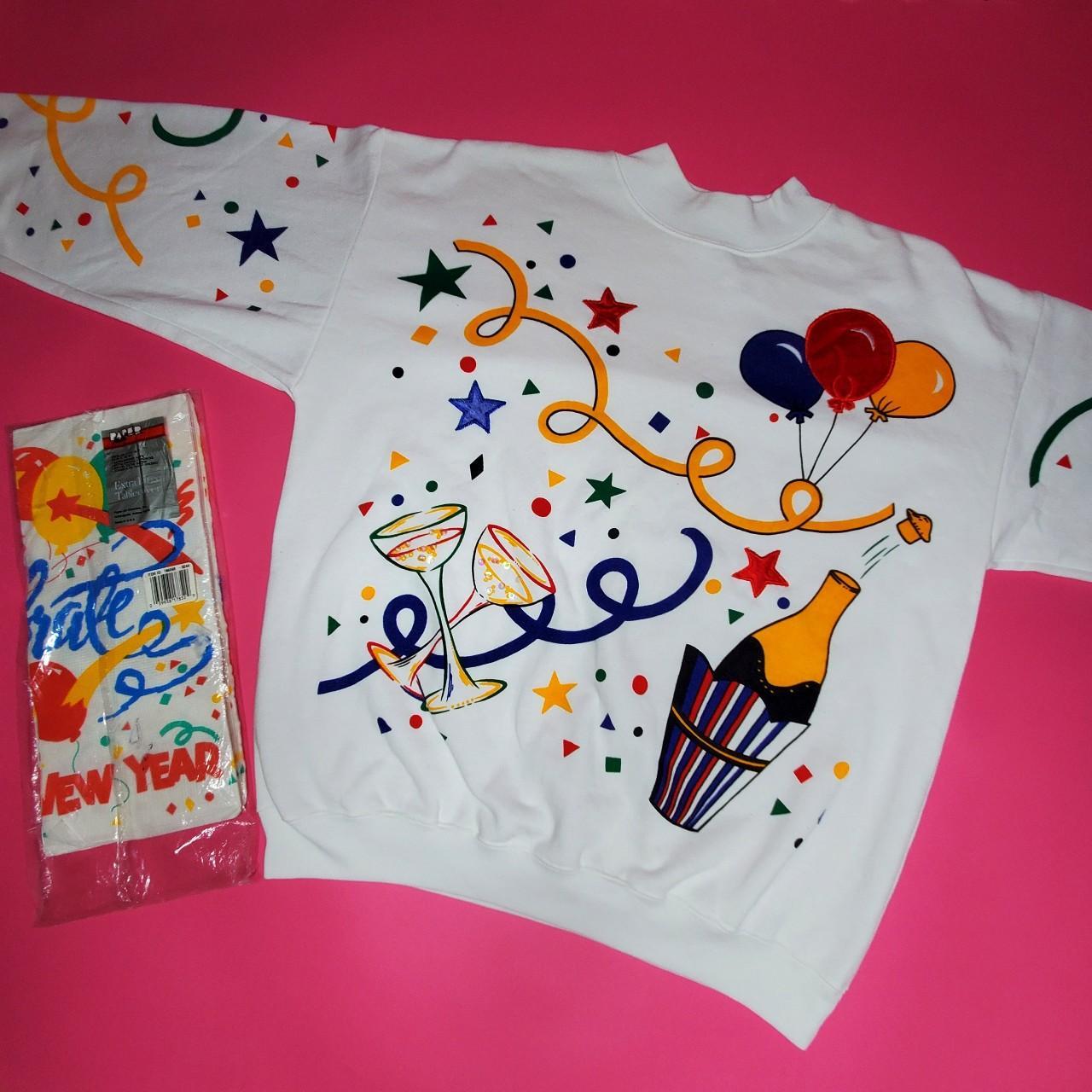 🍾🎈80s New Year Bash Crew neck sweater + a free matching table cover!