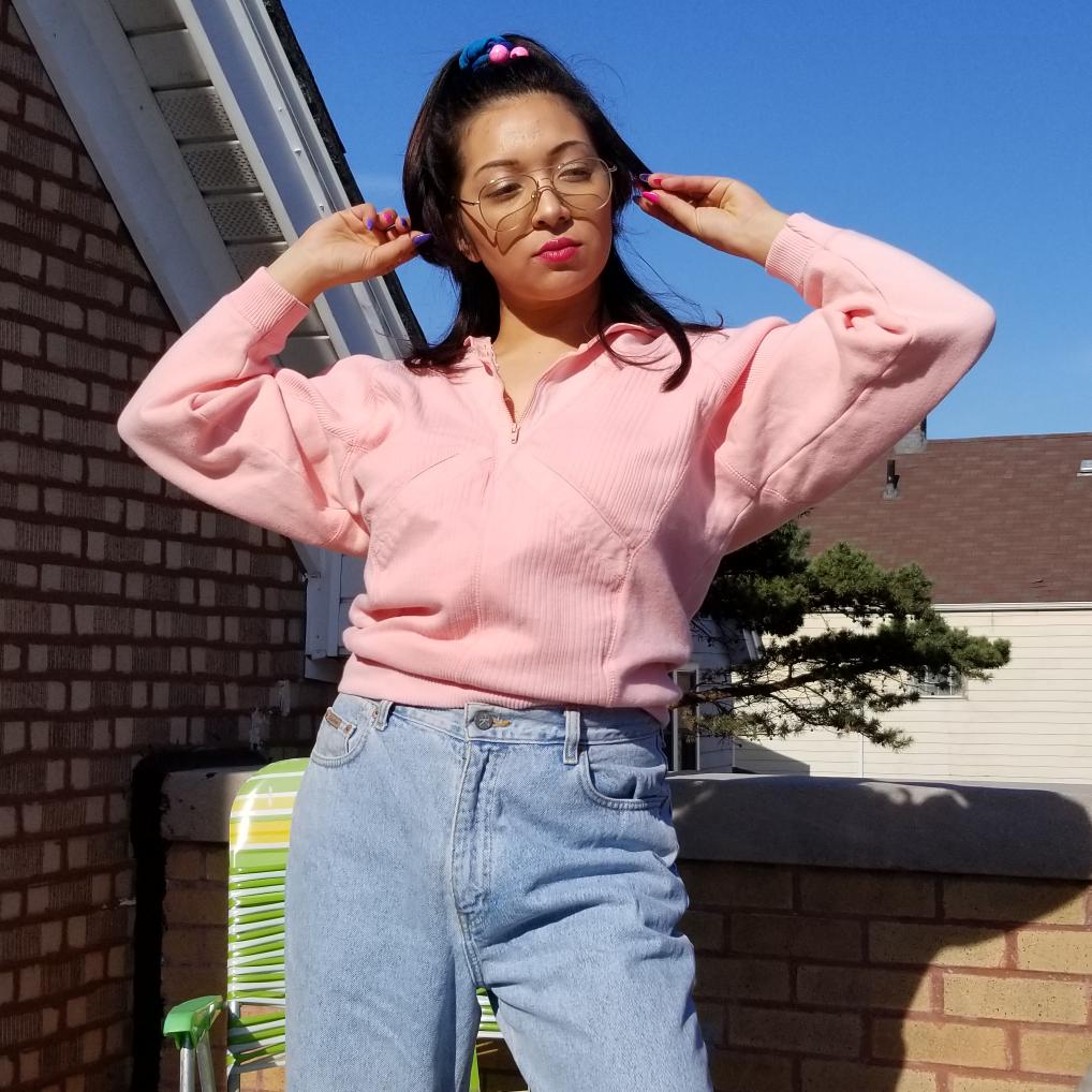 Orange pastel vintage pullover