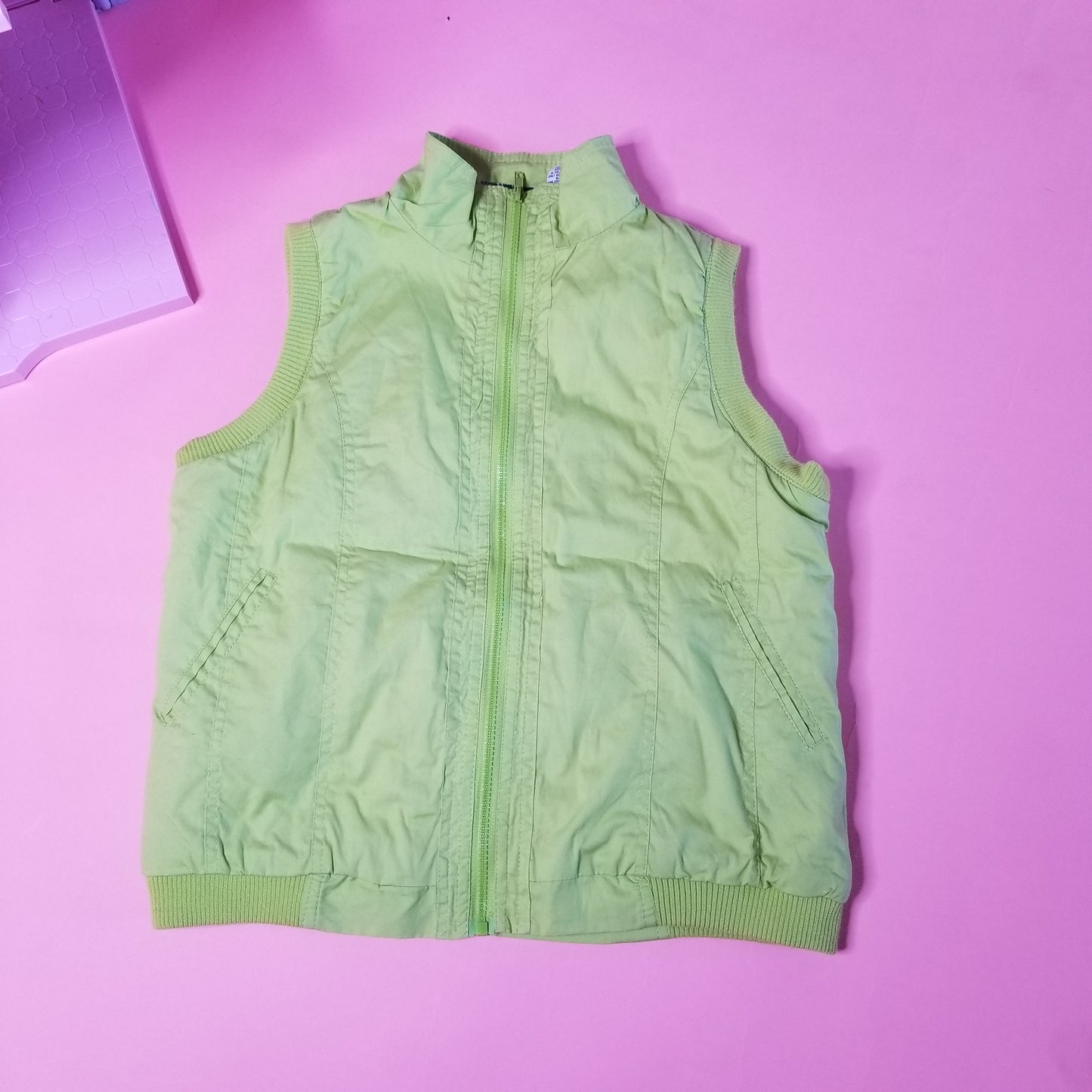 Reworked Hello Kitty lime green vest