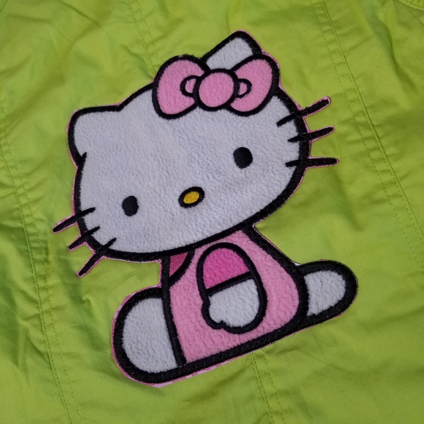 Reworked Hello Kitty lime green vest