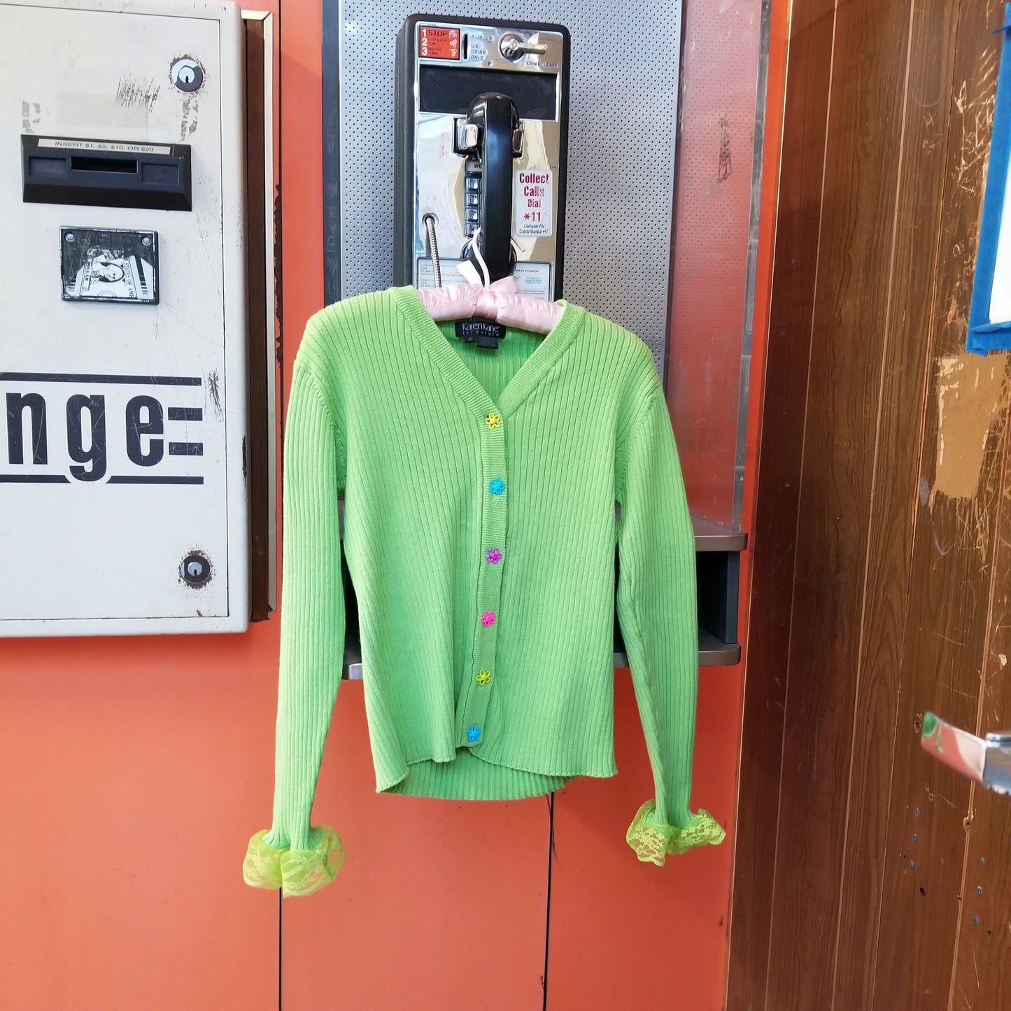 Candy flowers ribbed cardigan