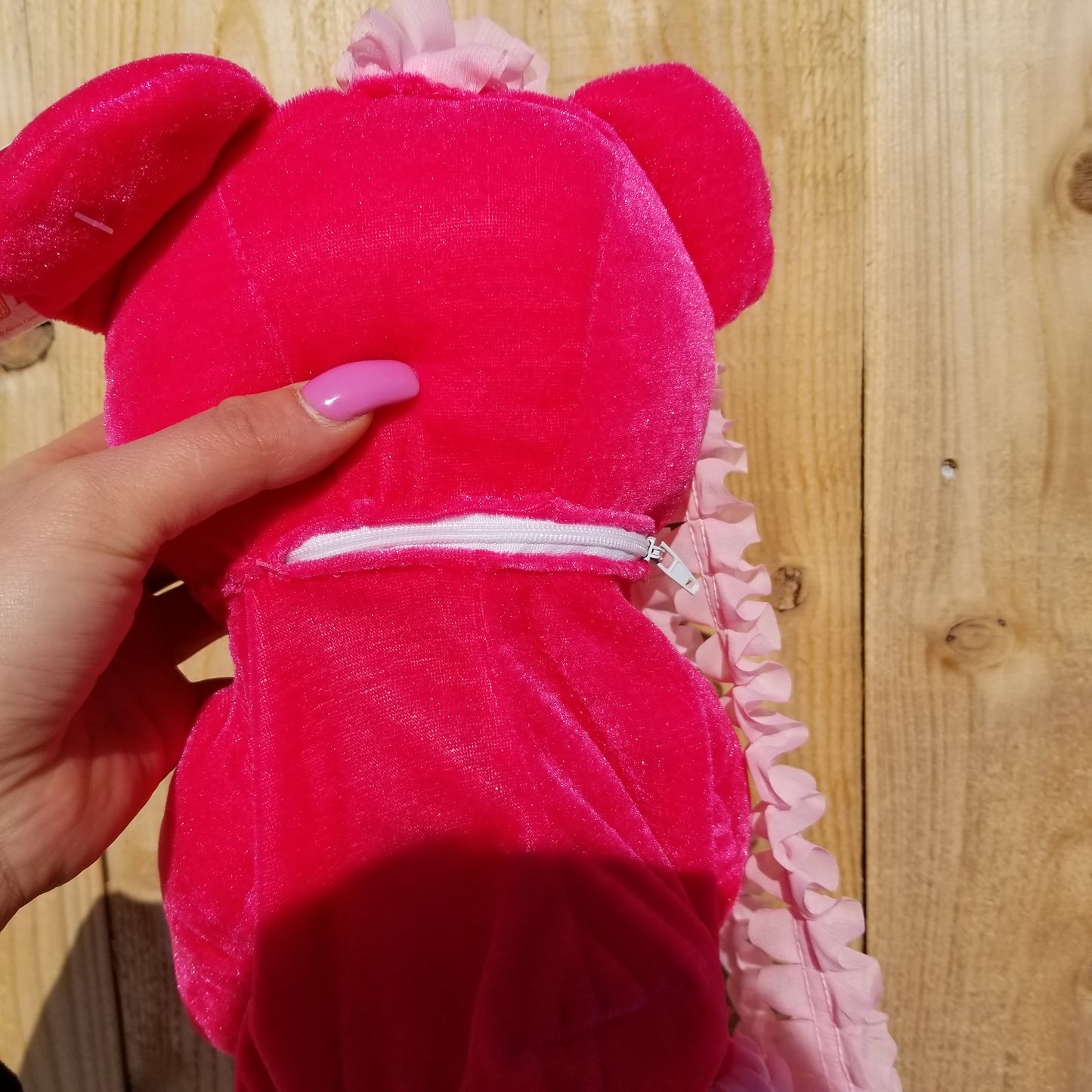 Razzbeary ruffle teddy backpack