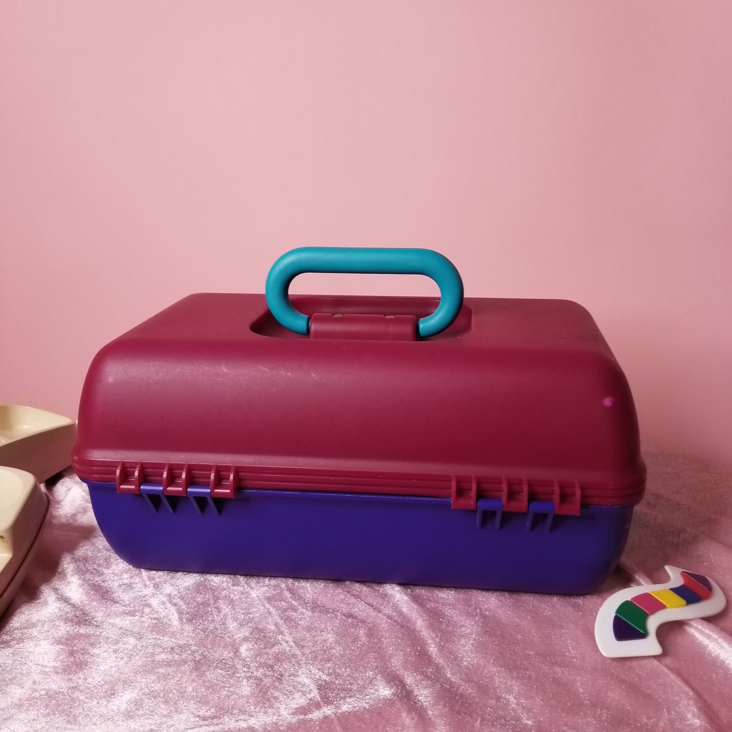 Totally Cool Caboodles box in maroon purple & teal