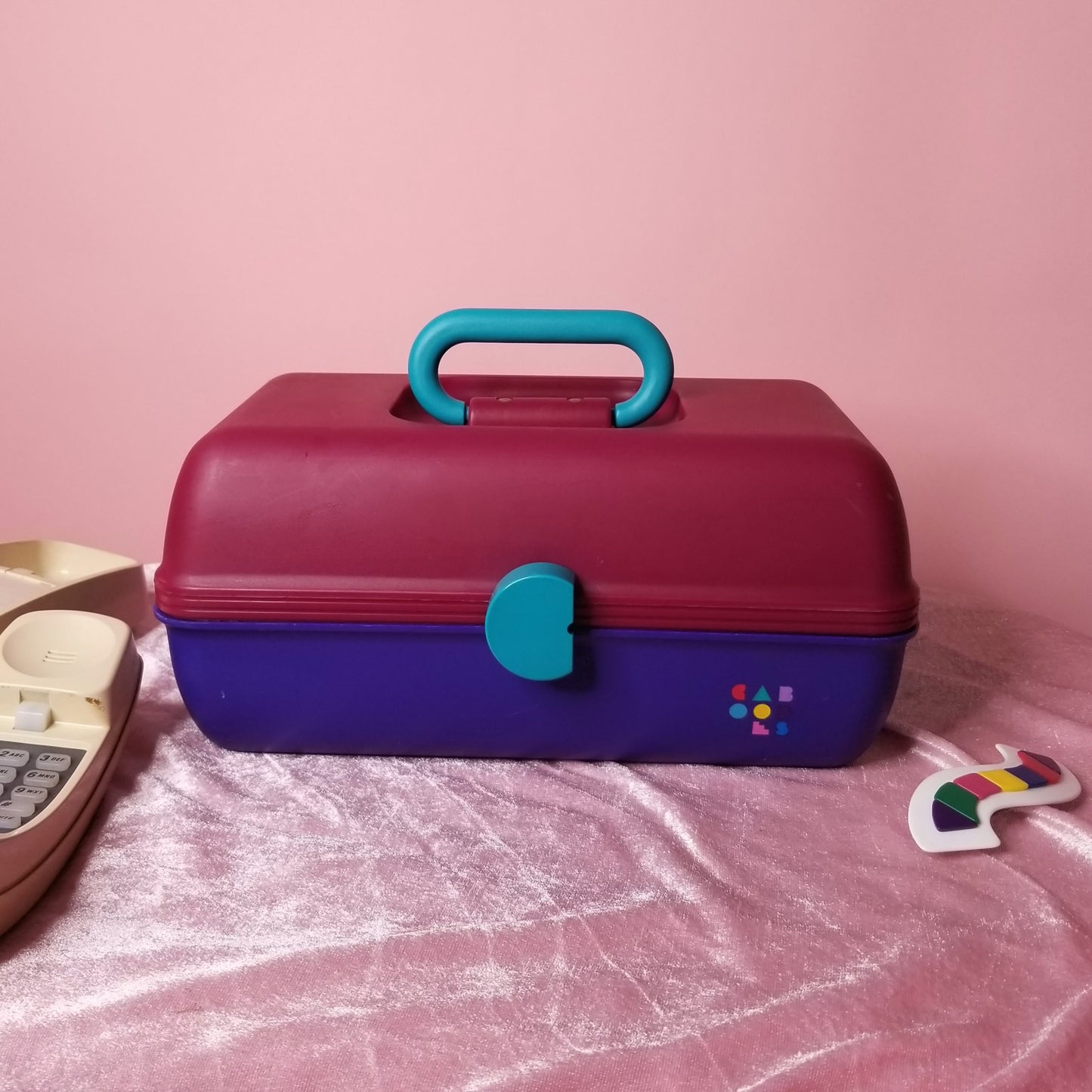 Totally Cool Caboodles box in maroon purple & teal