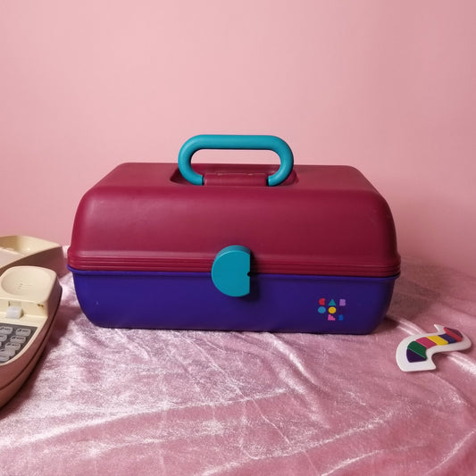 Totally Cool Caboodles box in maroon purple & teal