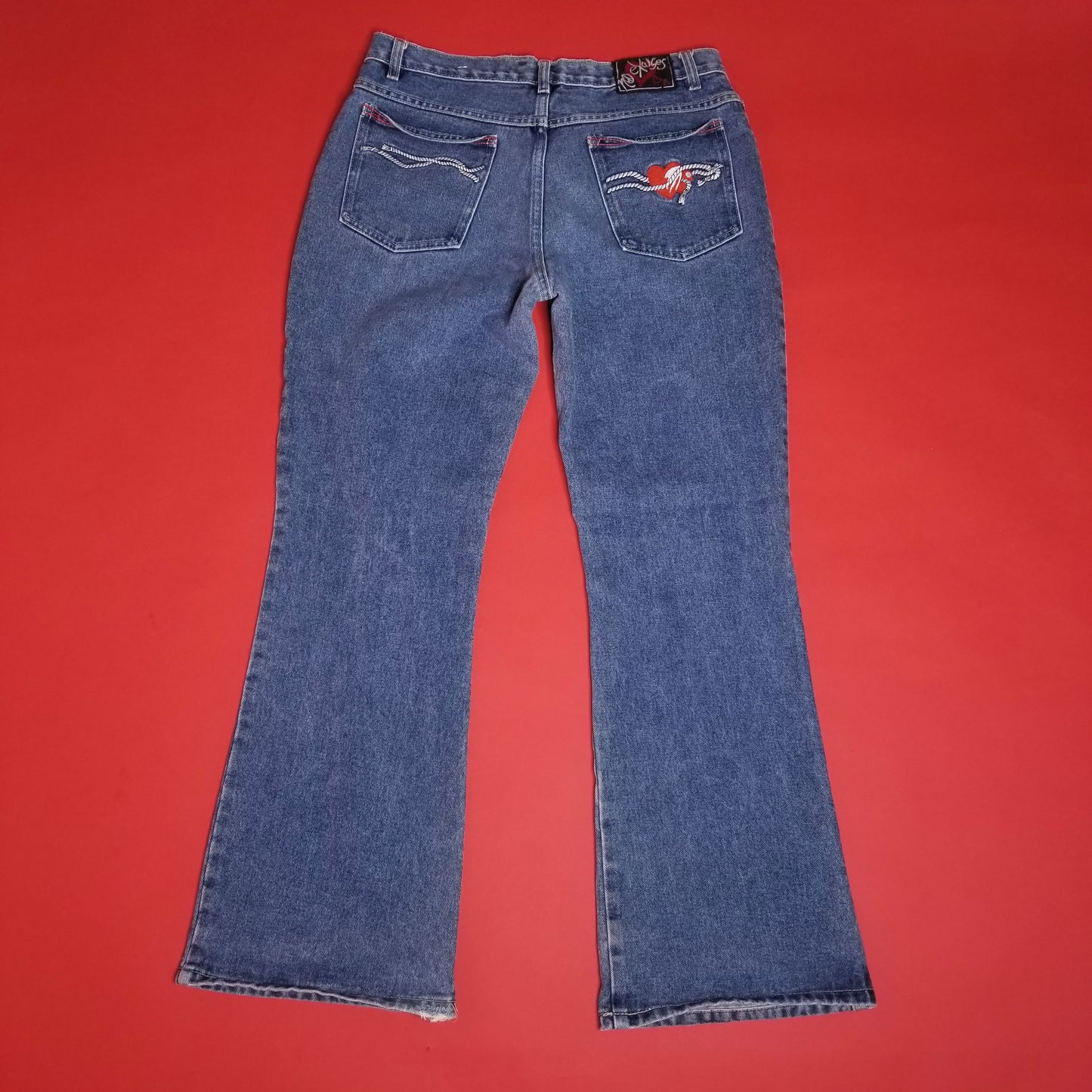 No excuses Heart embroidered lowrise jeans