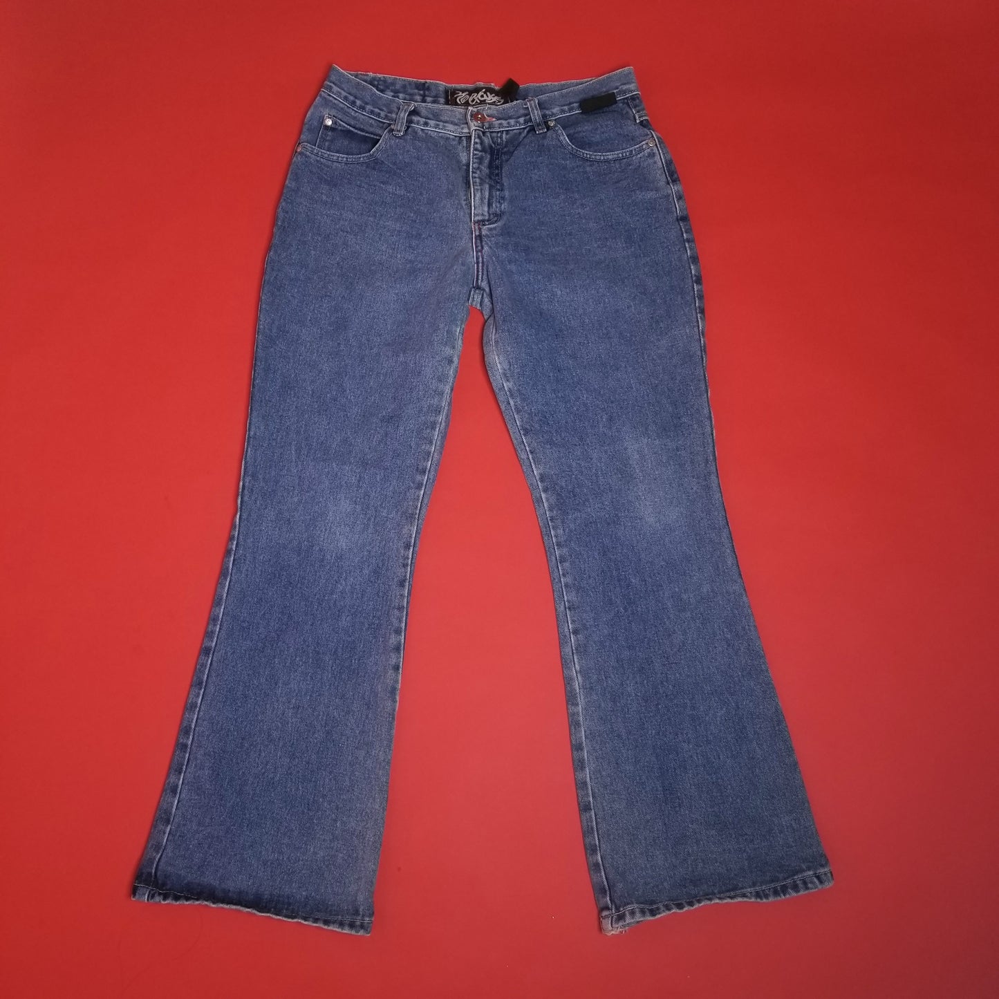 No excuses Heart embroidered lowrise jeans