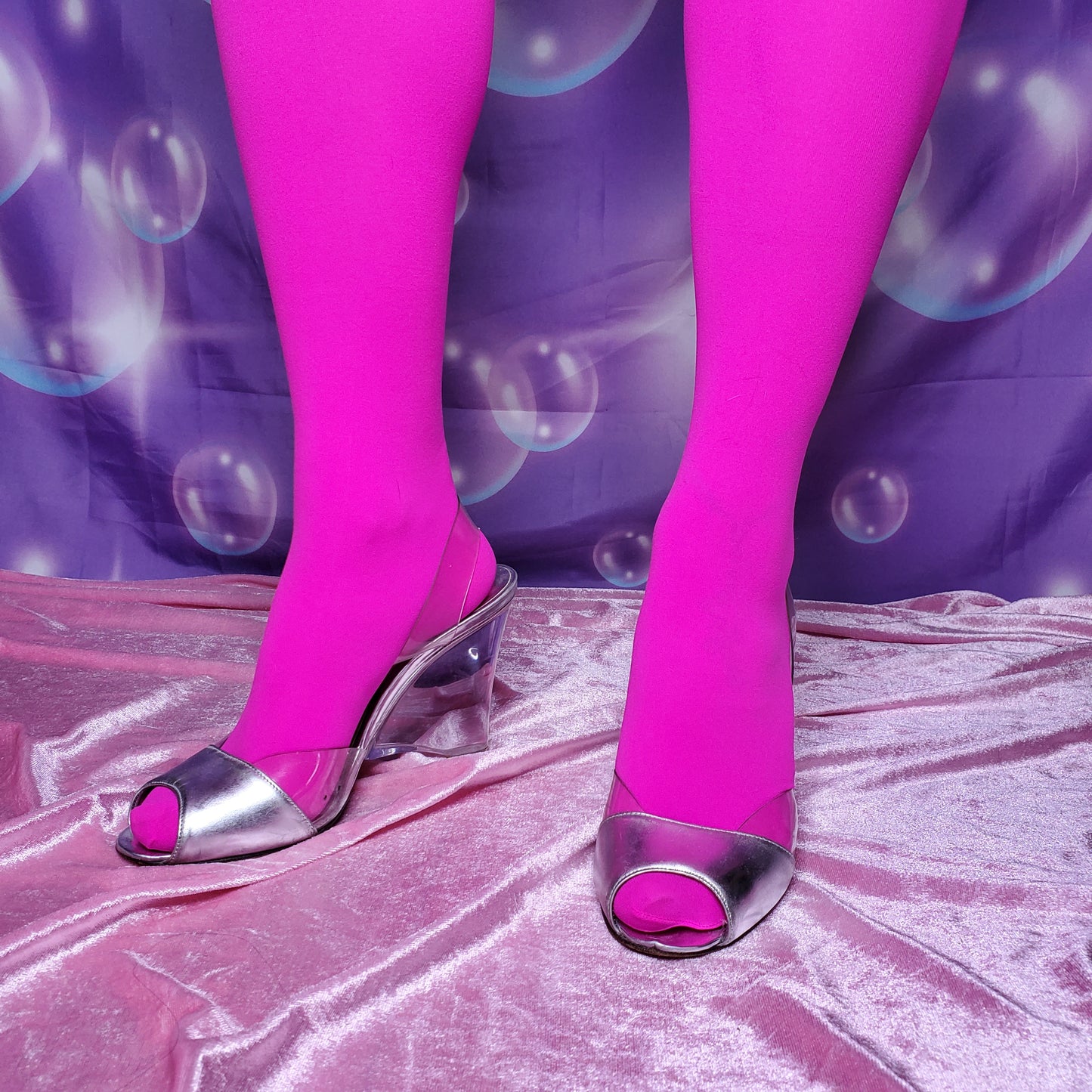 Stuart Weitzman transparent slingbacks