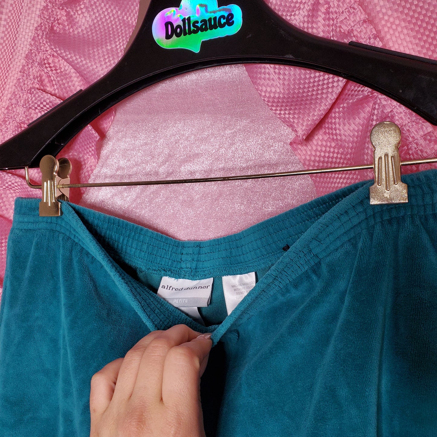 Teal velour matching tracksuit set