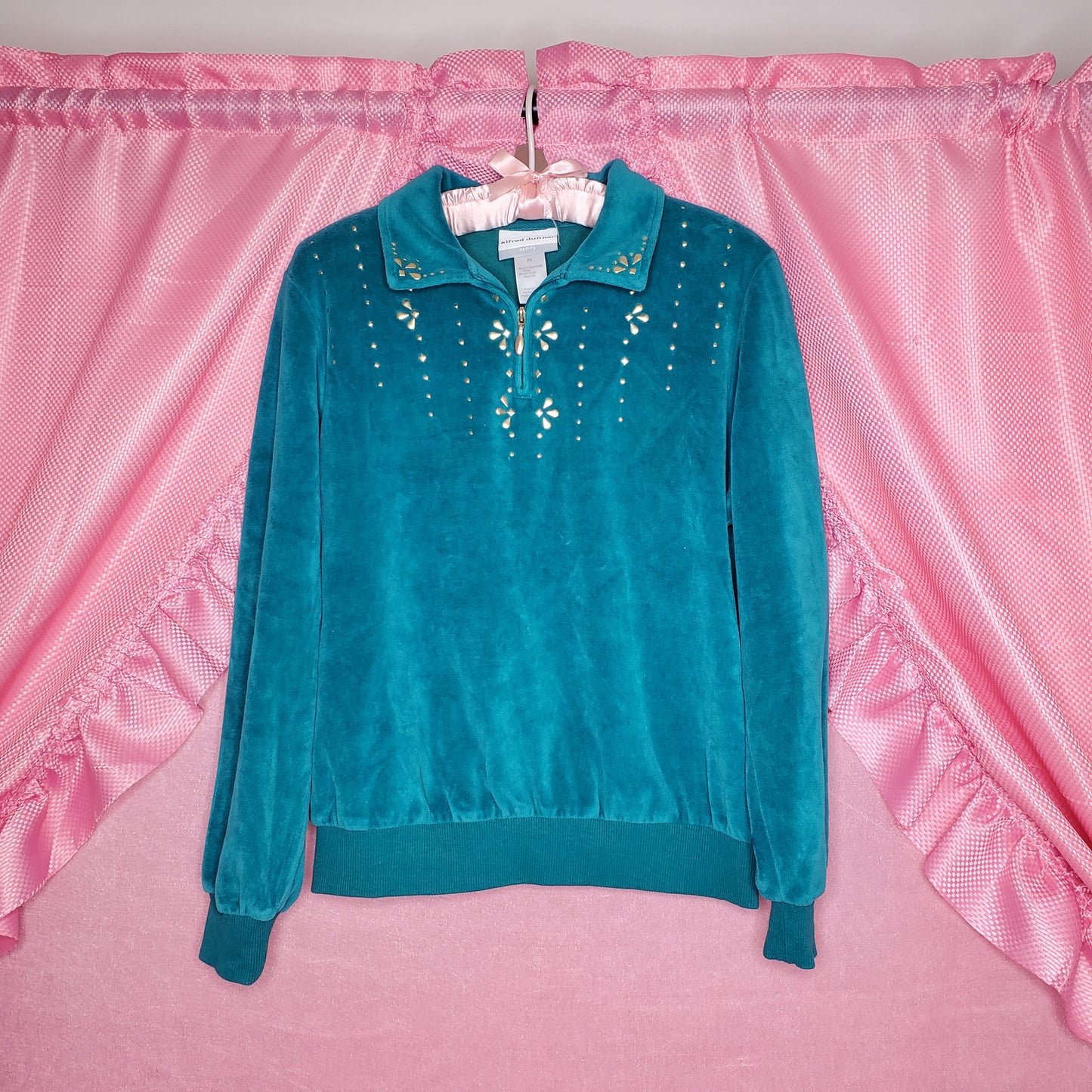Teal velour matching tracksuit set