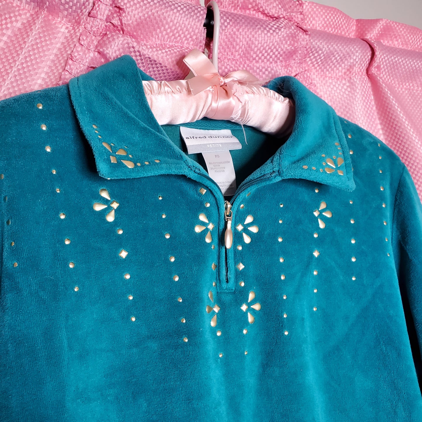 Teal velour matching tracksuit set