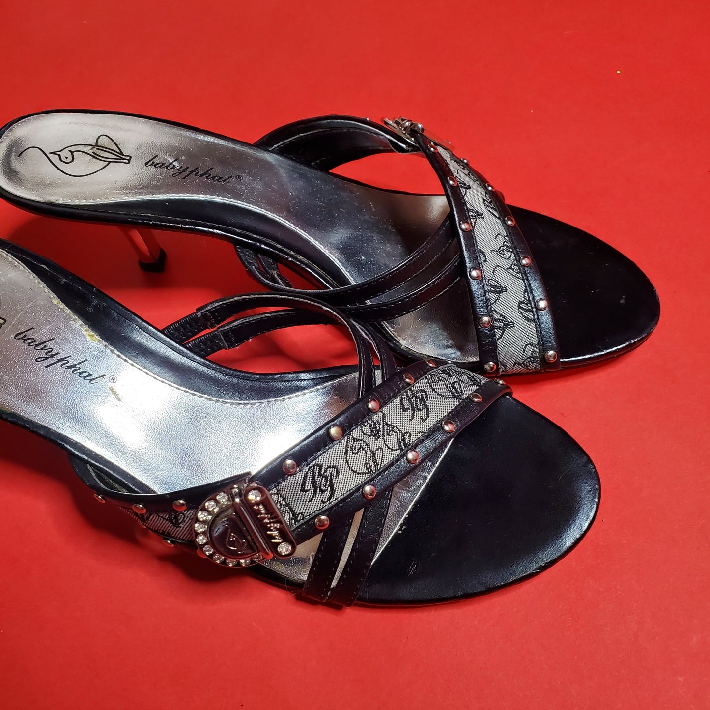 Baby Phat Monogram kitten heels