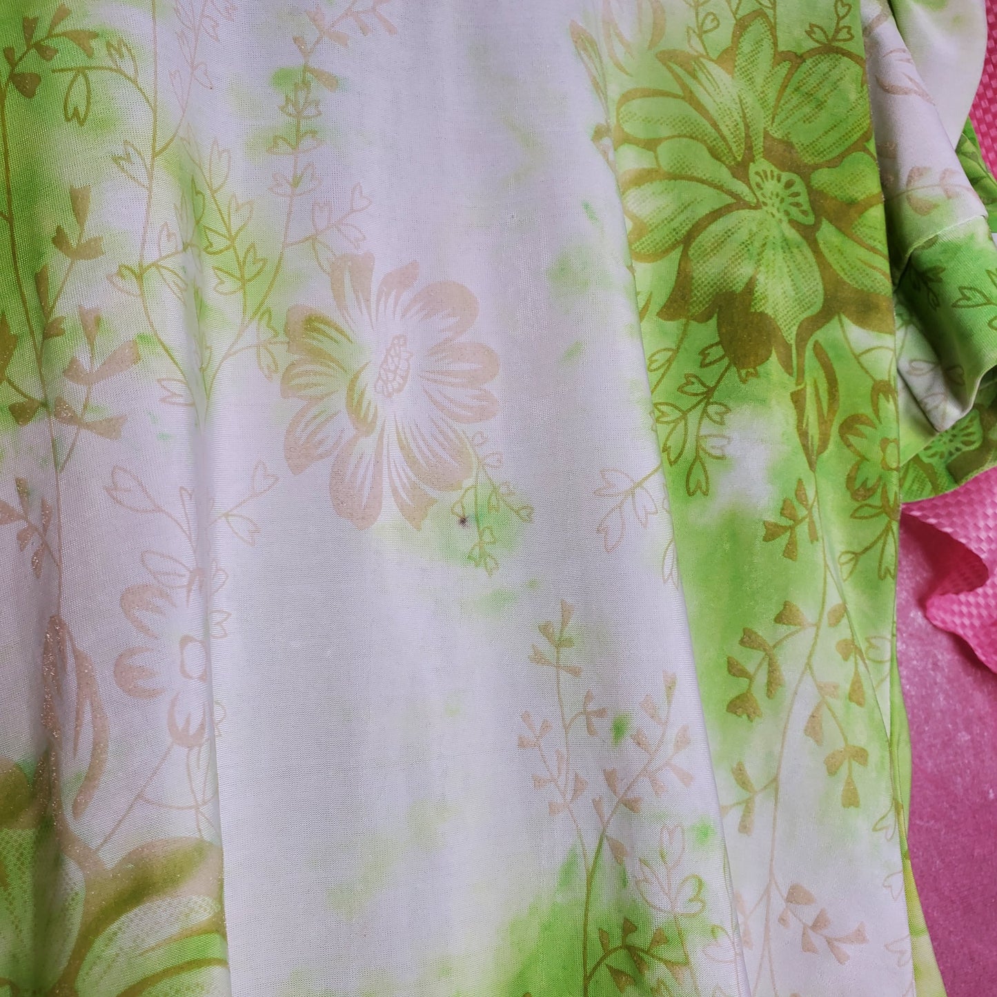 Stone wash green floral blouse