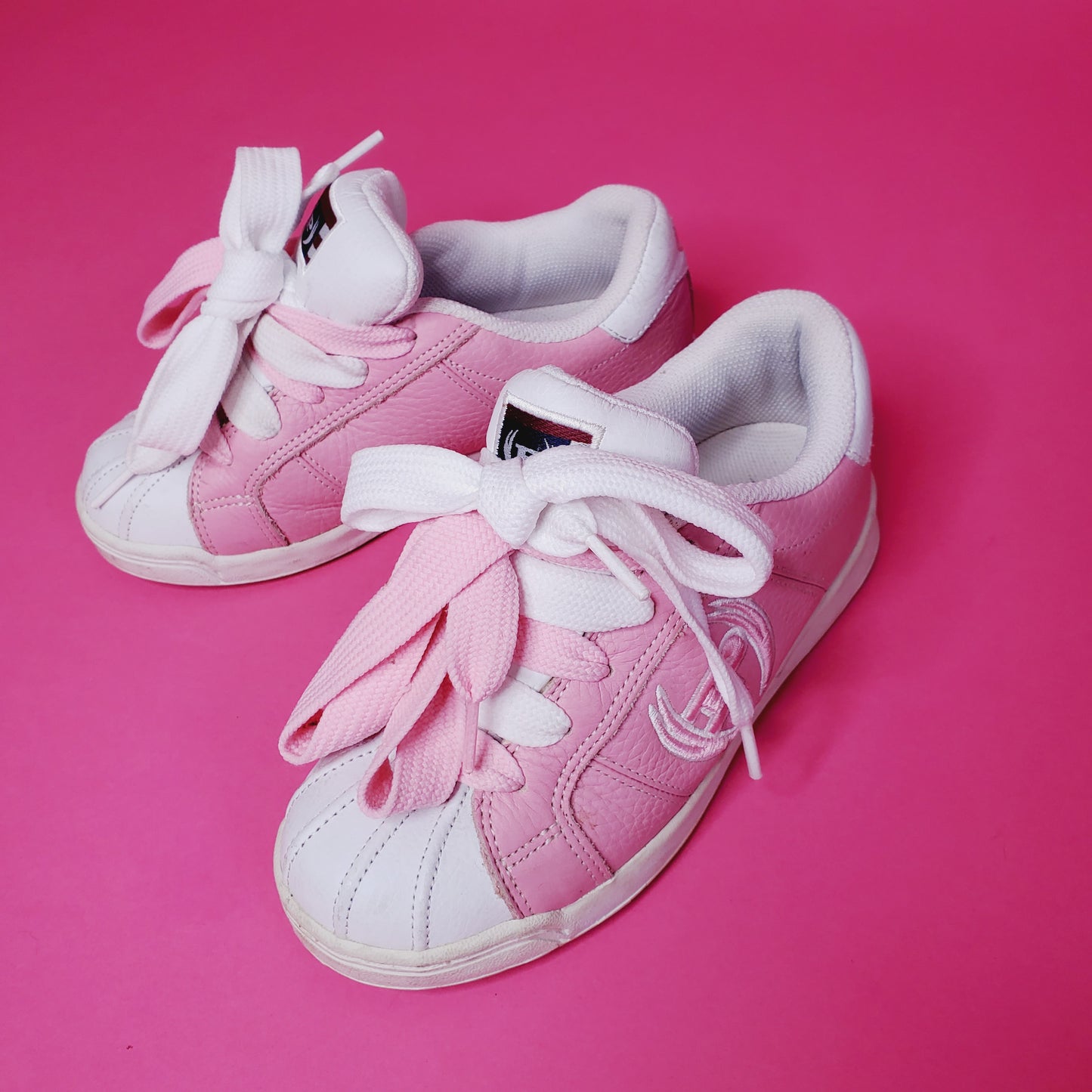 Baby pink & white phat farm lowtop sneakers