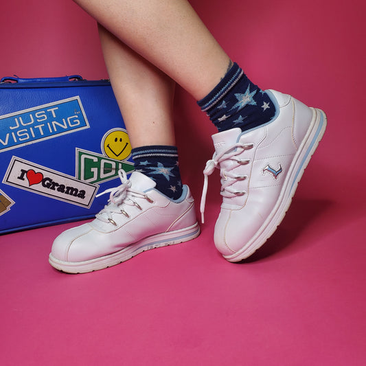 white/baby blue Lugz lowtop sneakers