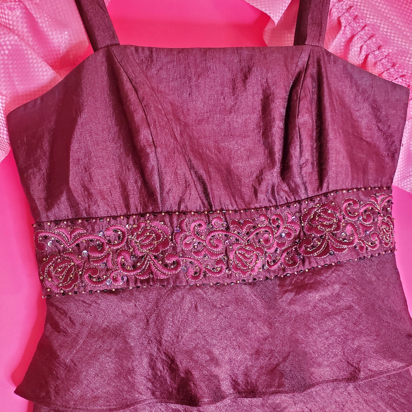 🍷Dark red wine evening top