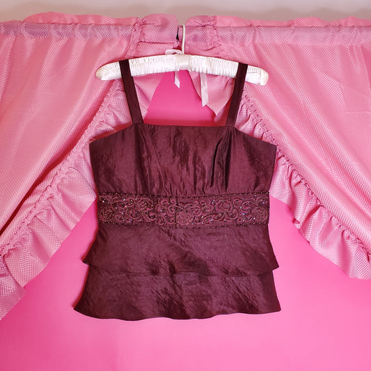 🍷Dark red wine evening top