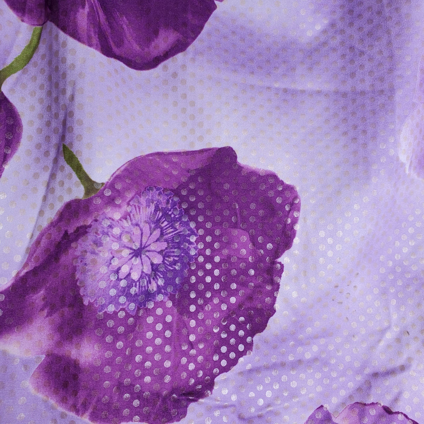 Purple hydrangea print midi skirt