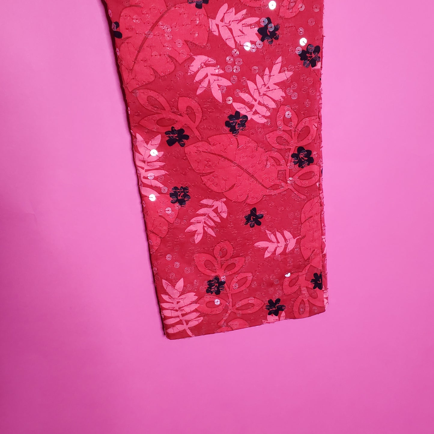 Sequin floral pants