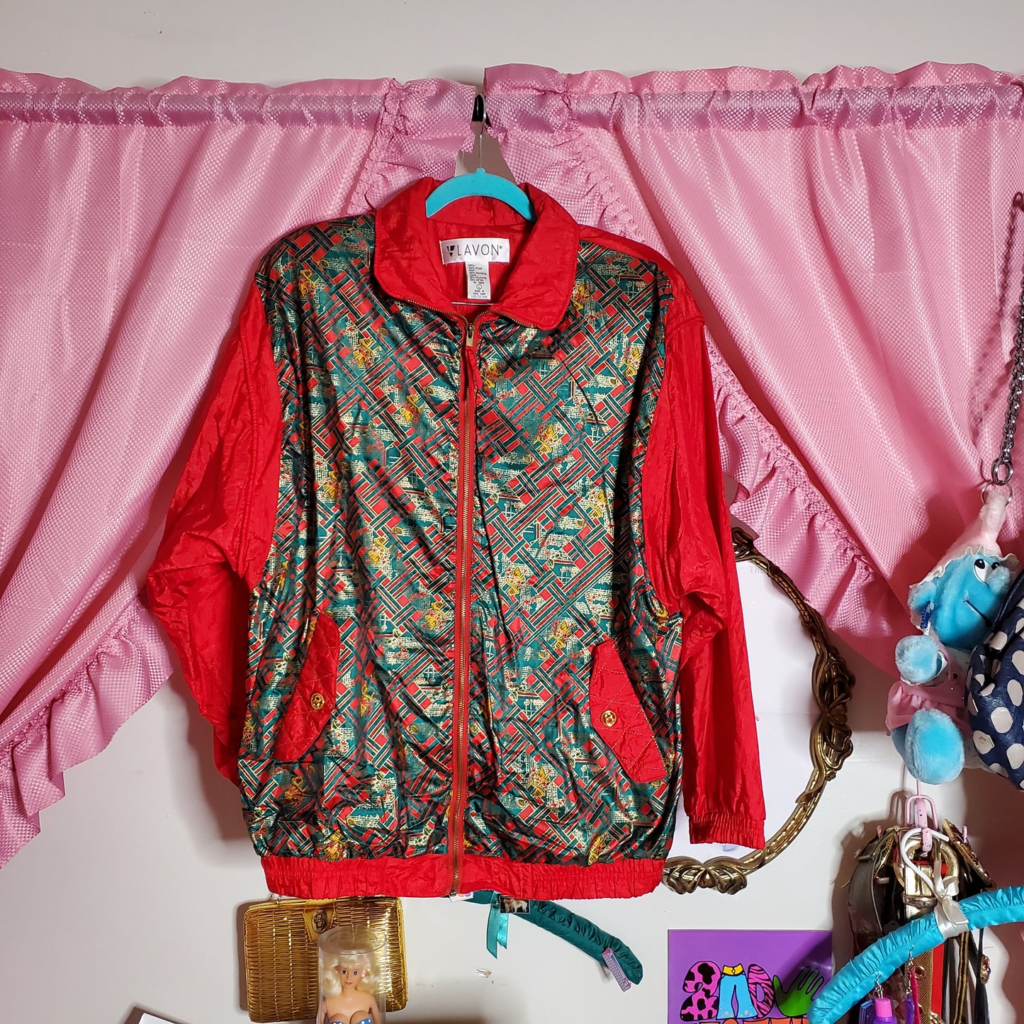 1990's Gawdy Christmas Windbreaker set