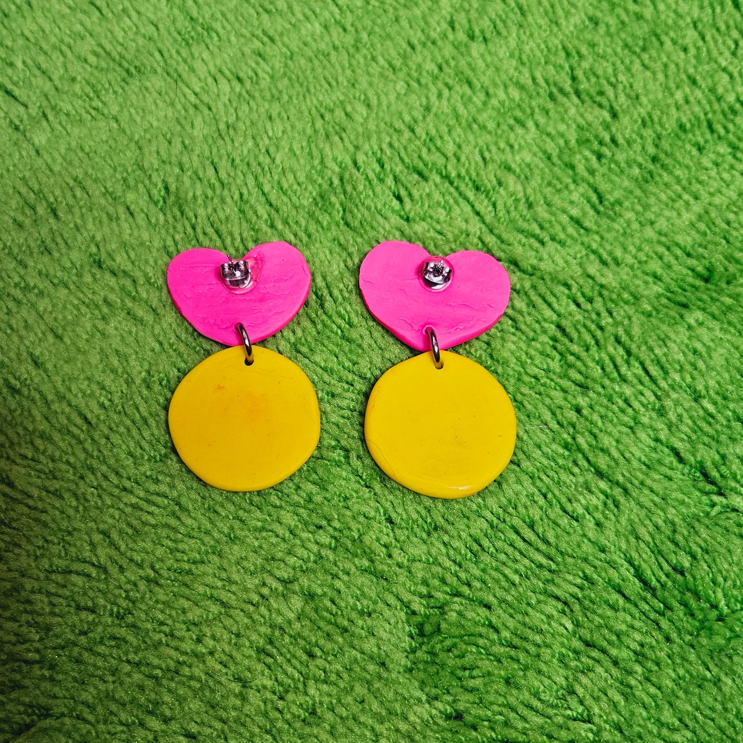 Funky heart earrings