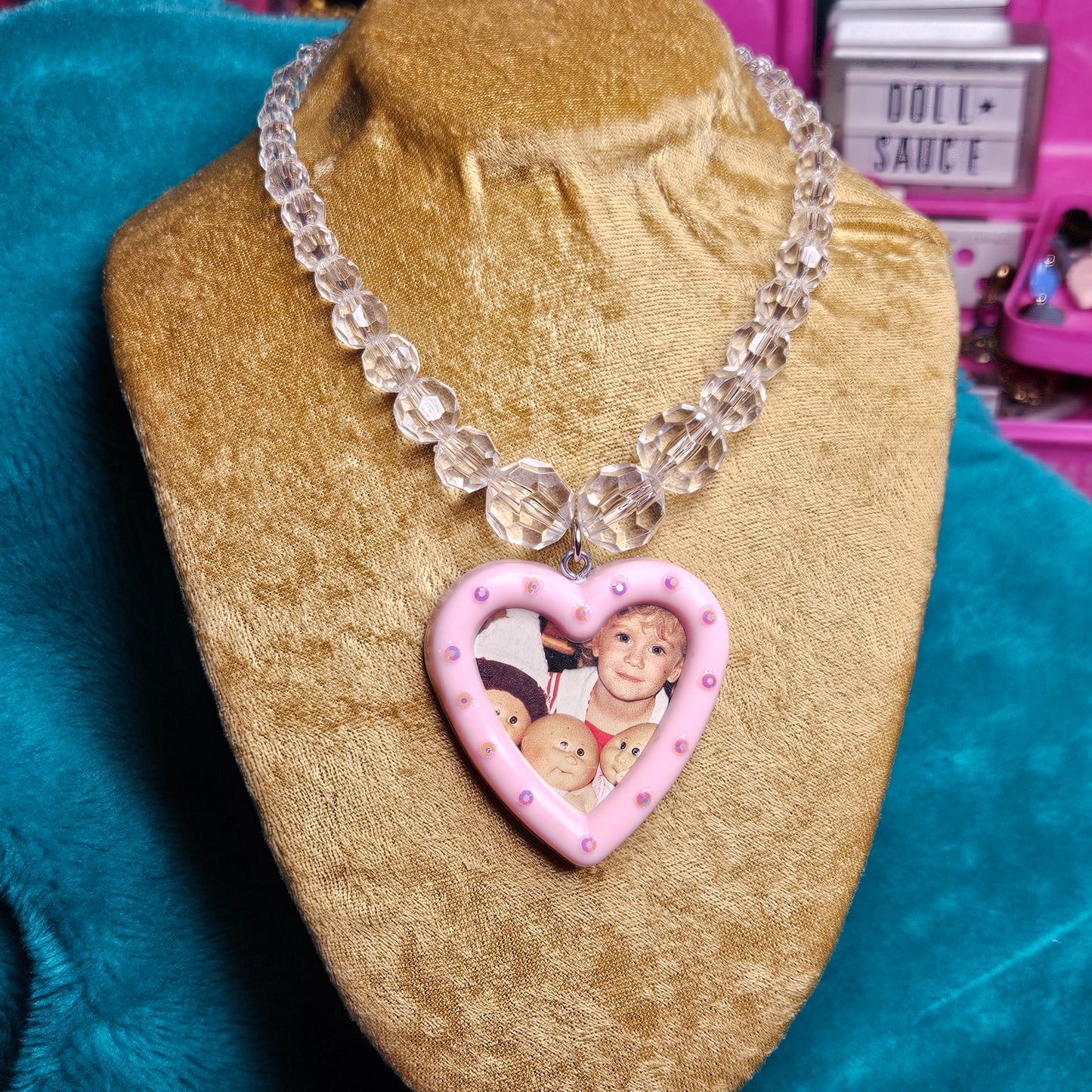 Simpler times heart frame necklace