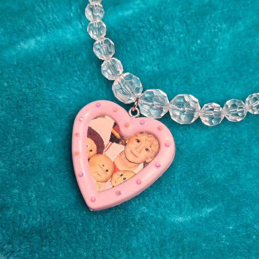 Simpler times heart frame necklace