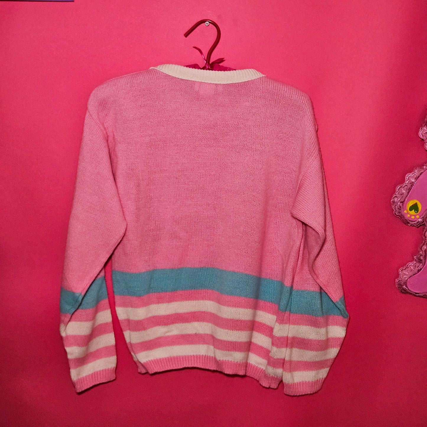 Happy cat pastel knit sweater