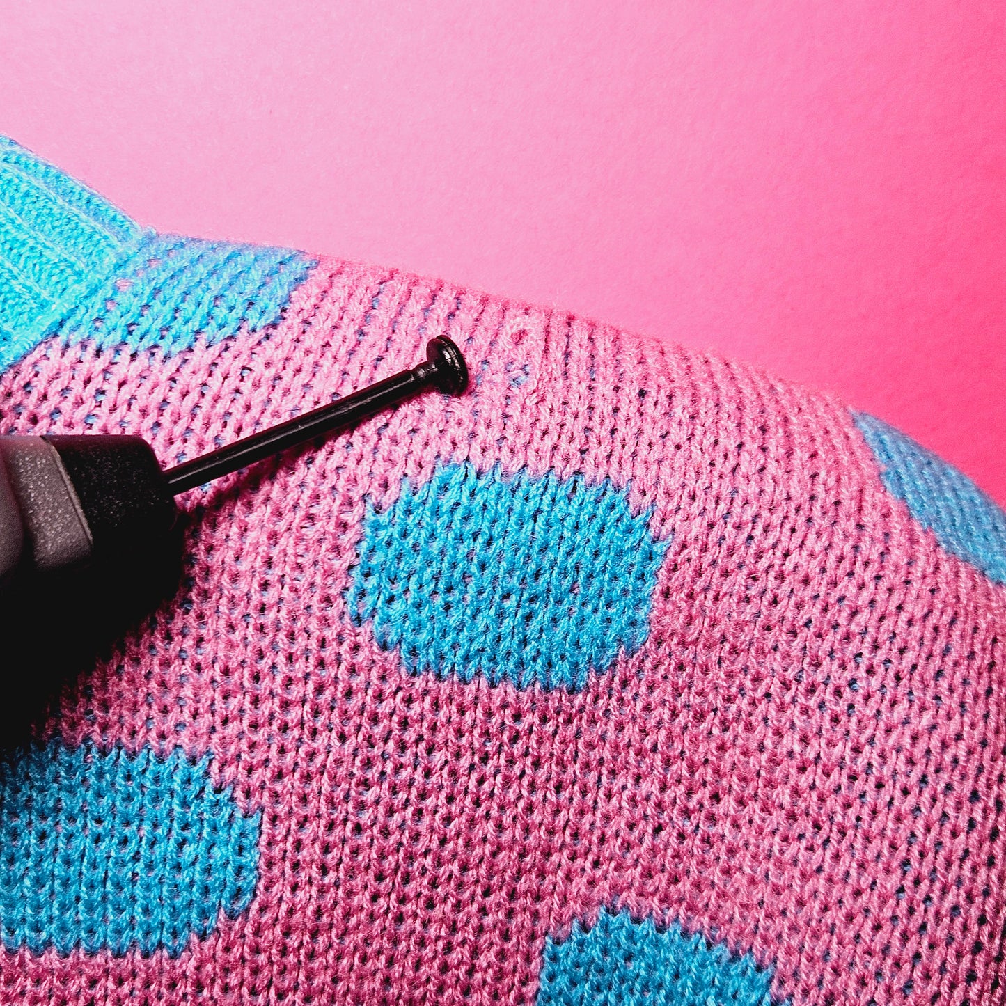 Polka dot & hearts pastel knit sweater