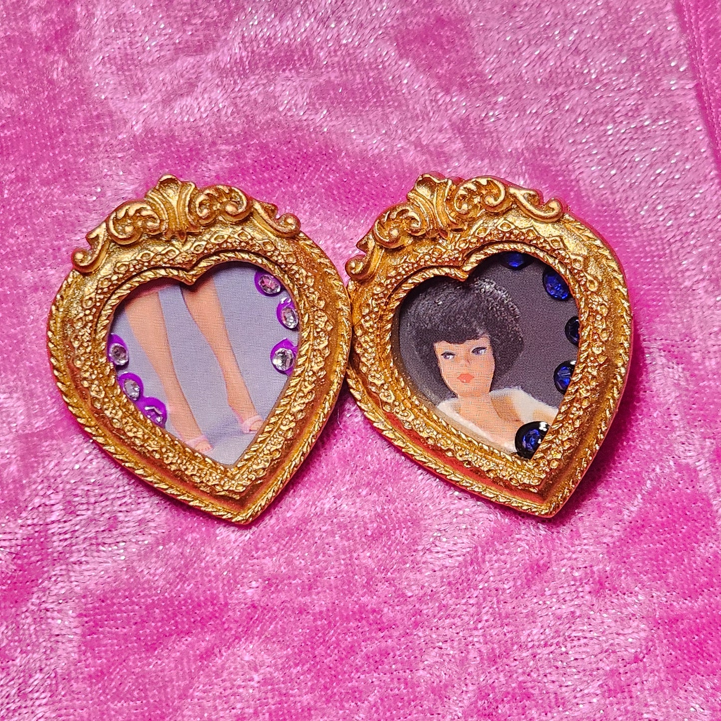 Classic Barbie baroque frame earrings