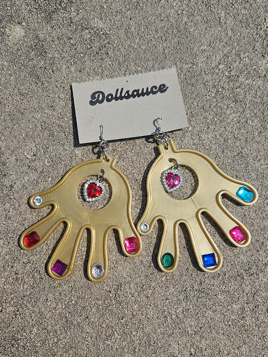 Bejeweled hand earrings