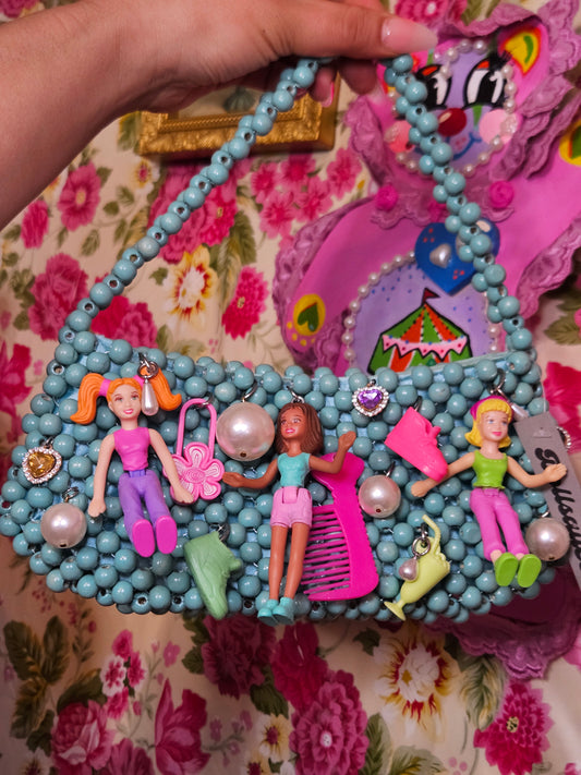 Upcycled Polly Pocket charm bag