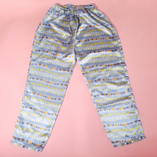 90s Satin flower print pajama pants