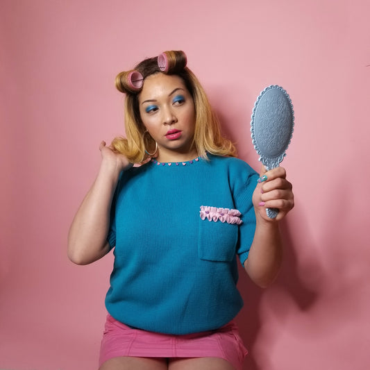 Candy hearts knit sweater top