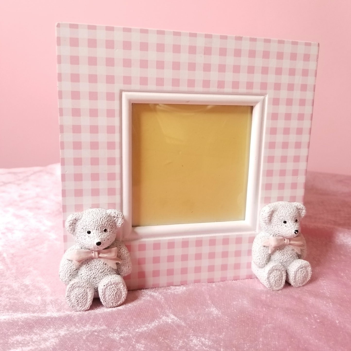 Teddy bear plaid storage box + picture frame