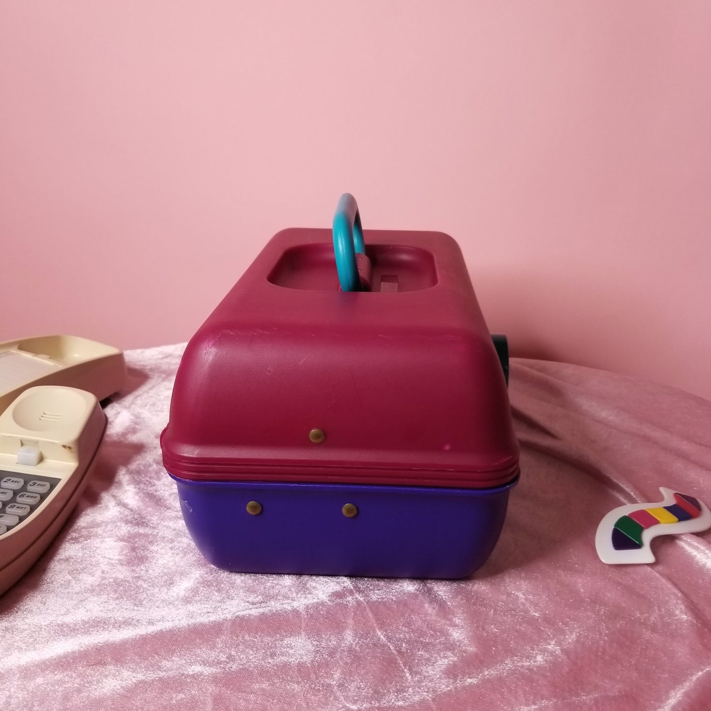 Totally Cool Caboodles box in maroon purple & teal