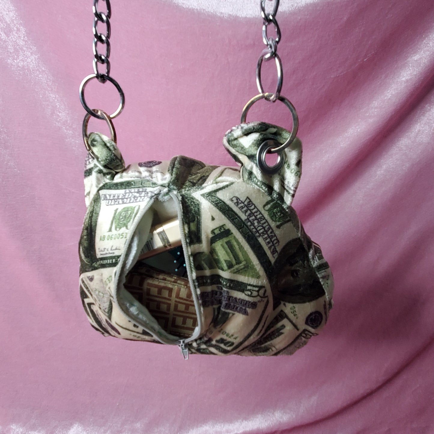 C.R.E.A.M. Money bear plush purse + matching scrunchie
