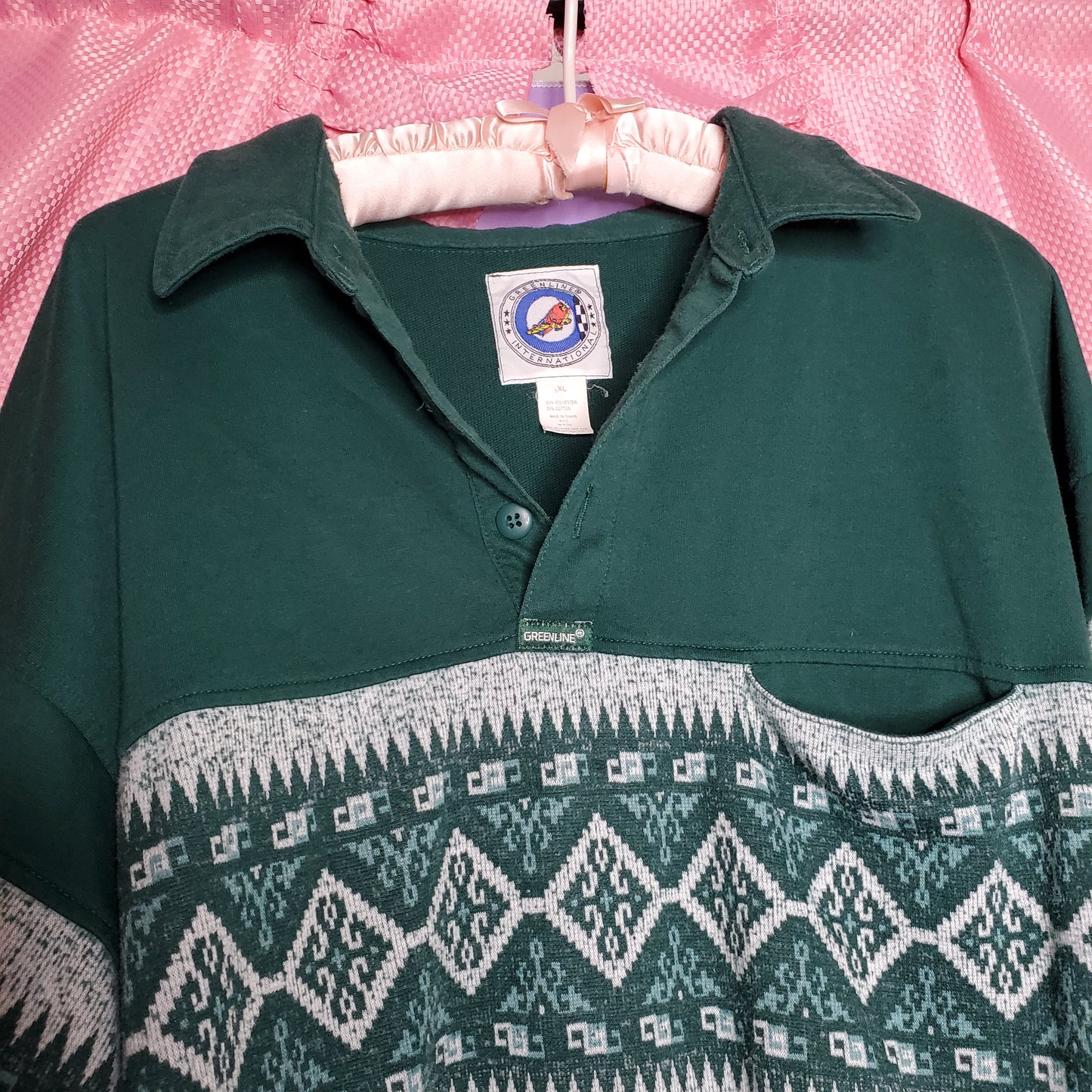 Vintage forest green collared sweater