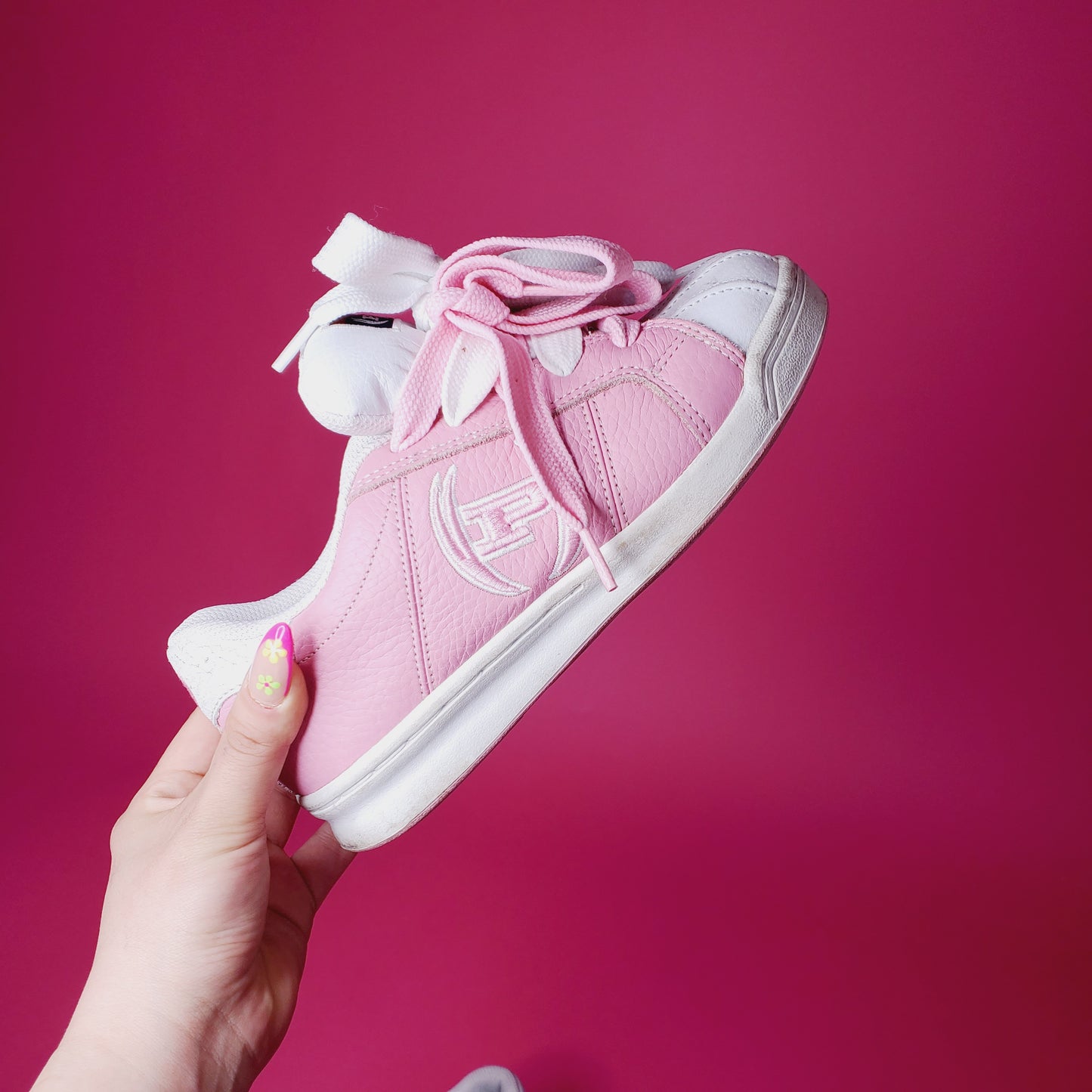 Baby pink & white phat farm lowtop sneakers