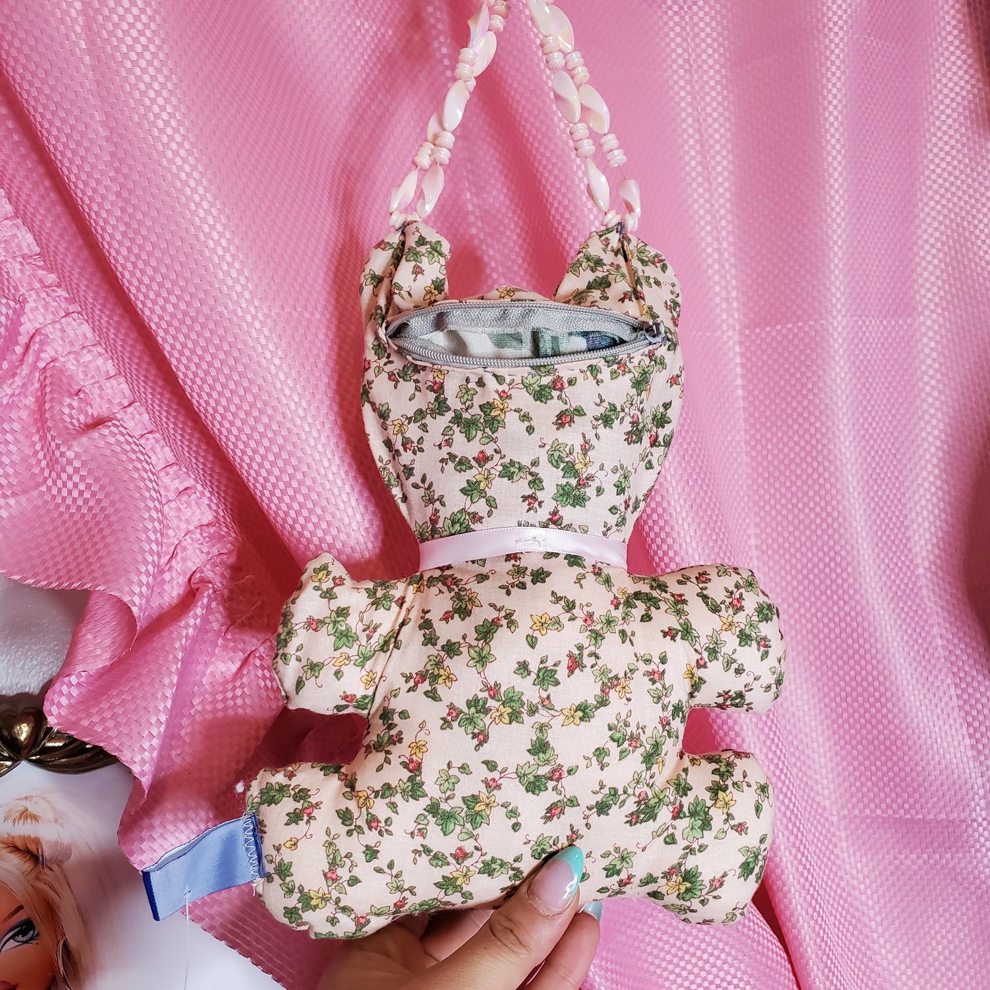 Cottage bear mini plush purse