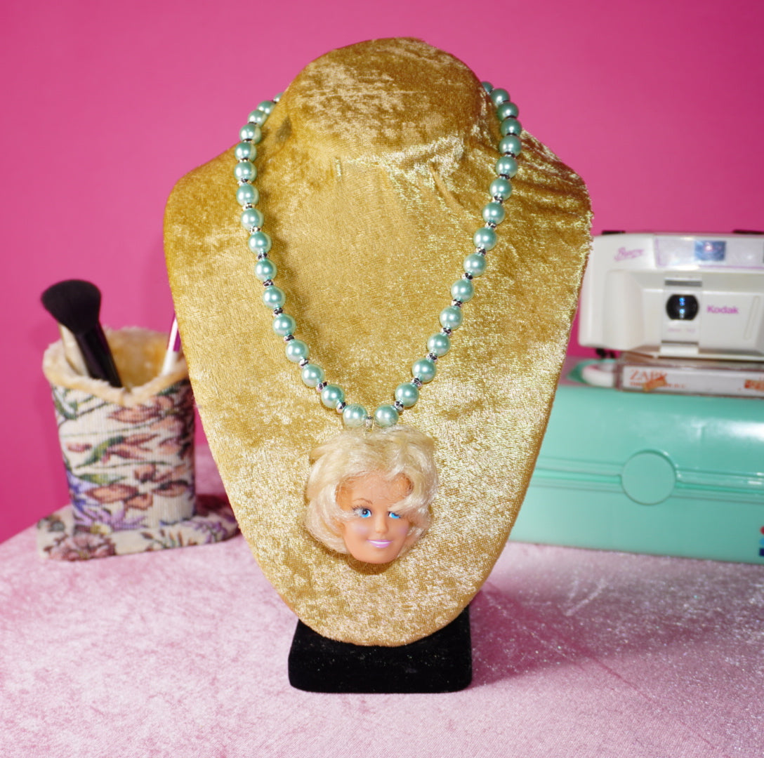 Vintage Barbie head necklace